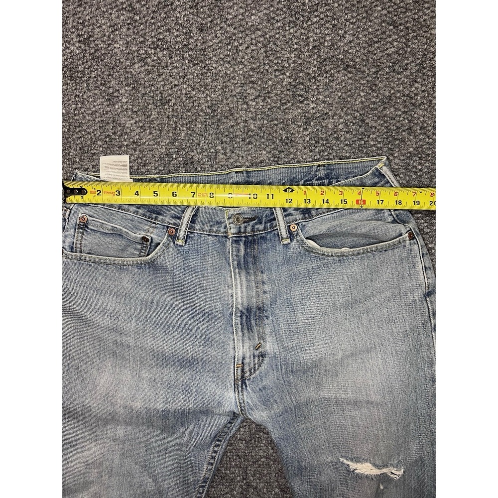 Levi's Men's Light Blue Light Wash Straight Denim Jeans Distressed Cotton 36x32 - Picture 5 of 8